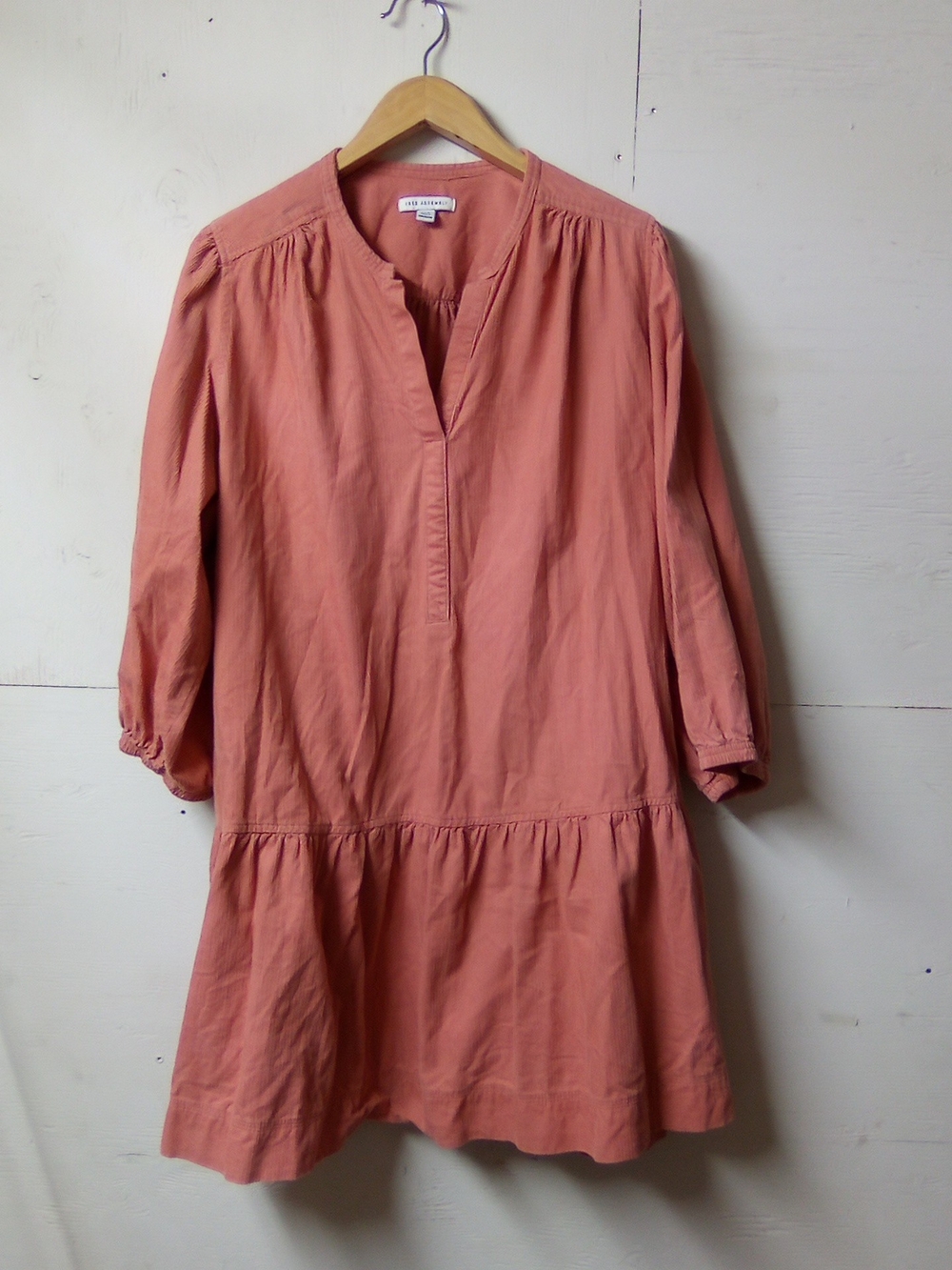 Free Assembly Coral Long-Sleeve Tiered Tunic Dress ( Bag B )